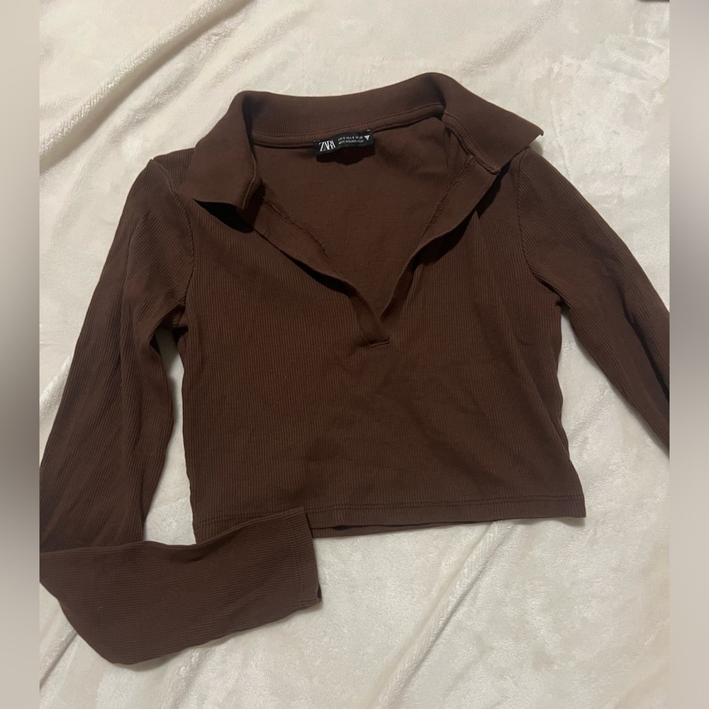 Zara cropped shirt